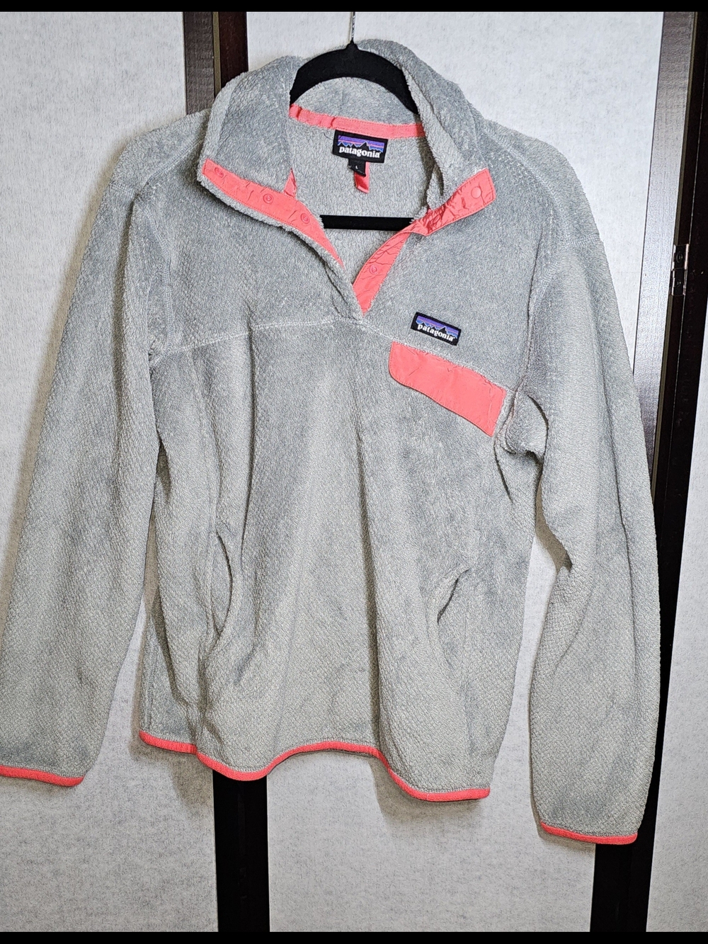 Patagonia Re-Tool Snap-T Fleece Pullover - Women's Large - Grey/Coral